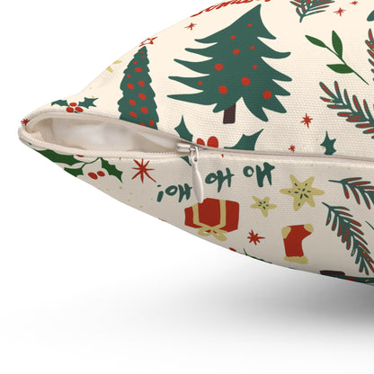 Holiday Throw Pillow – Red & White Christmas Decorative Pillow
