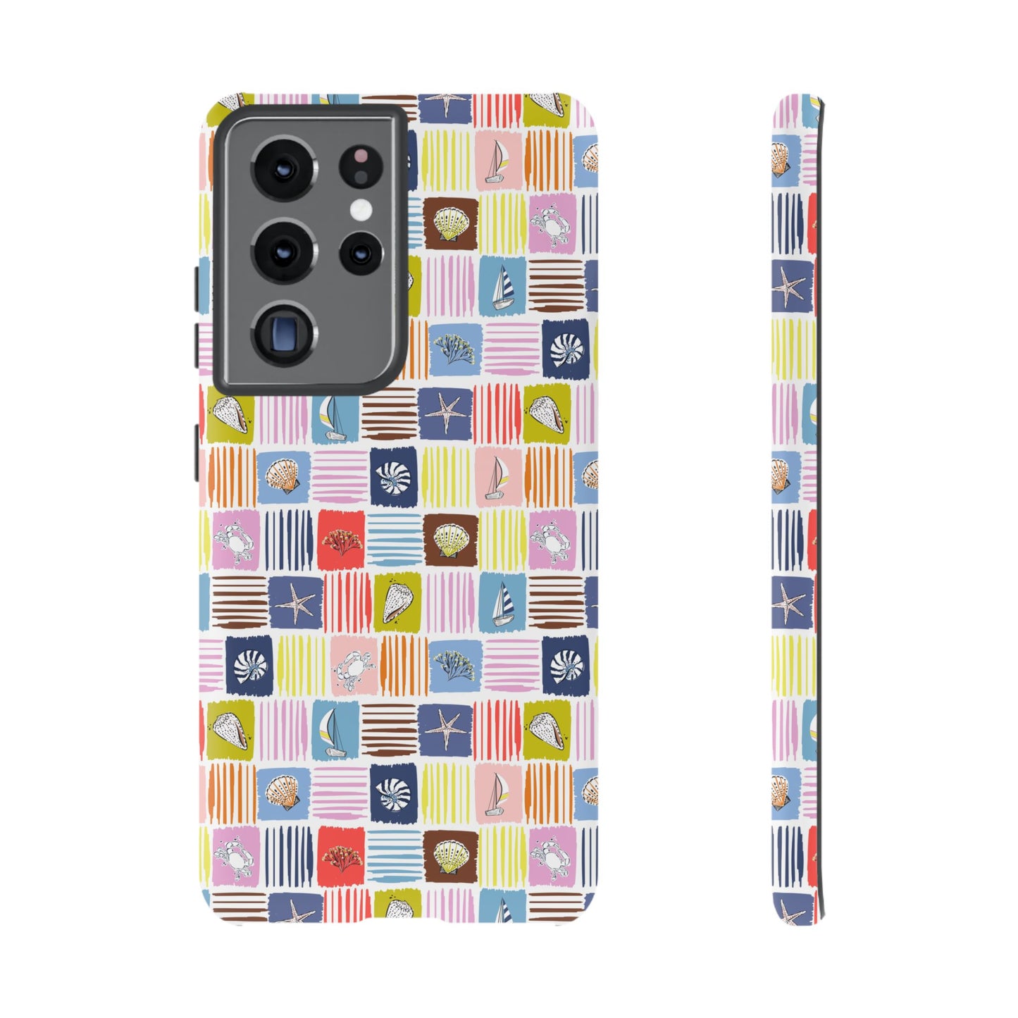 Colorful Seashells Sailboats and Starfish Summer Themed Phone Case
