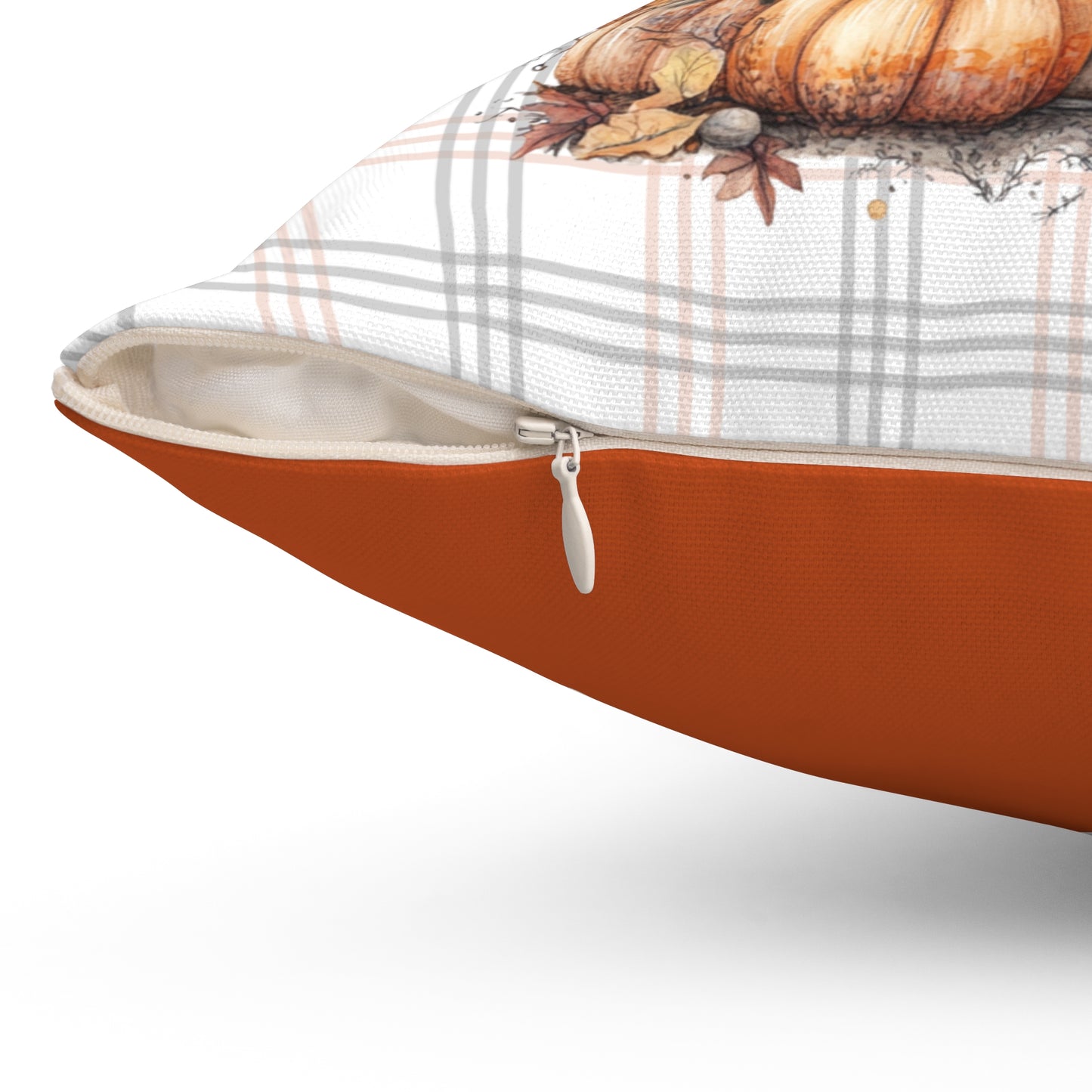 Happy Fall Gnome and Plaid - Indoor Throw Pillow