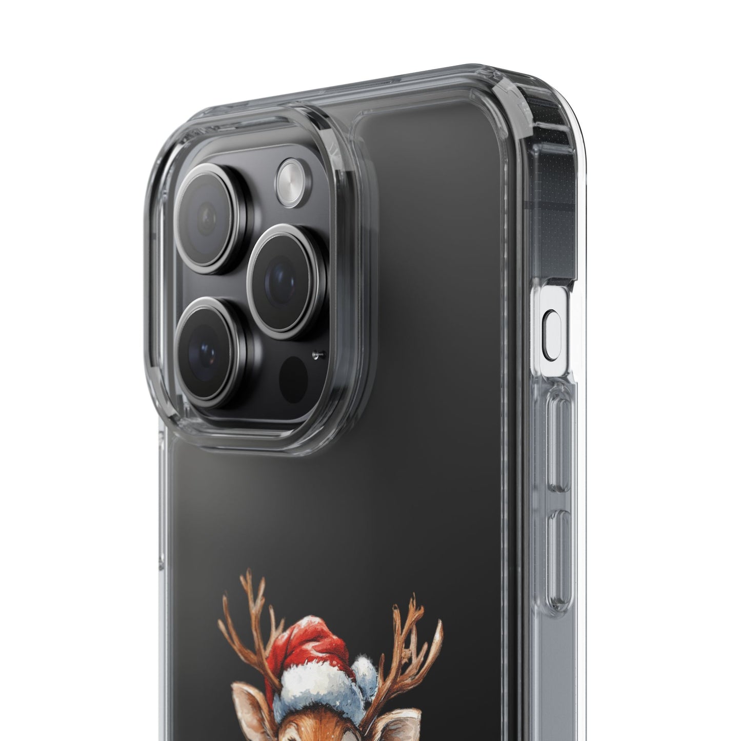 Festive Reindeer on a Clear Phone Case