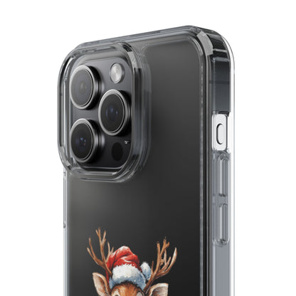 Festive Reindeer on a Clear Phone Case