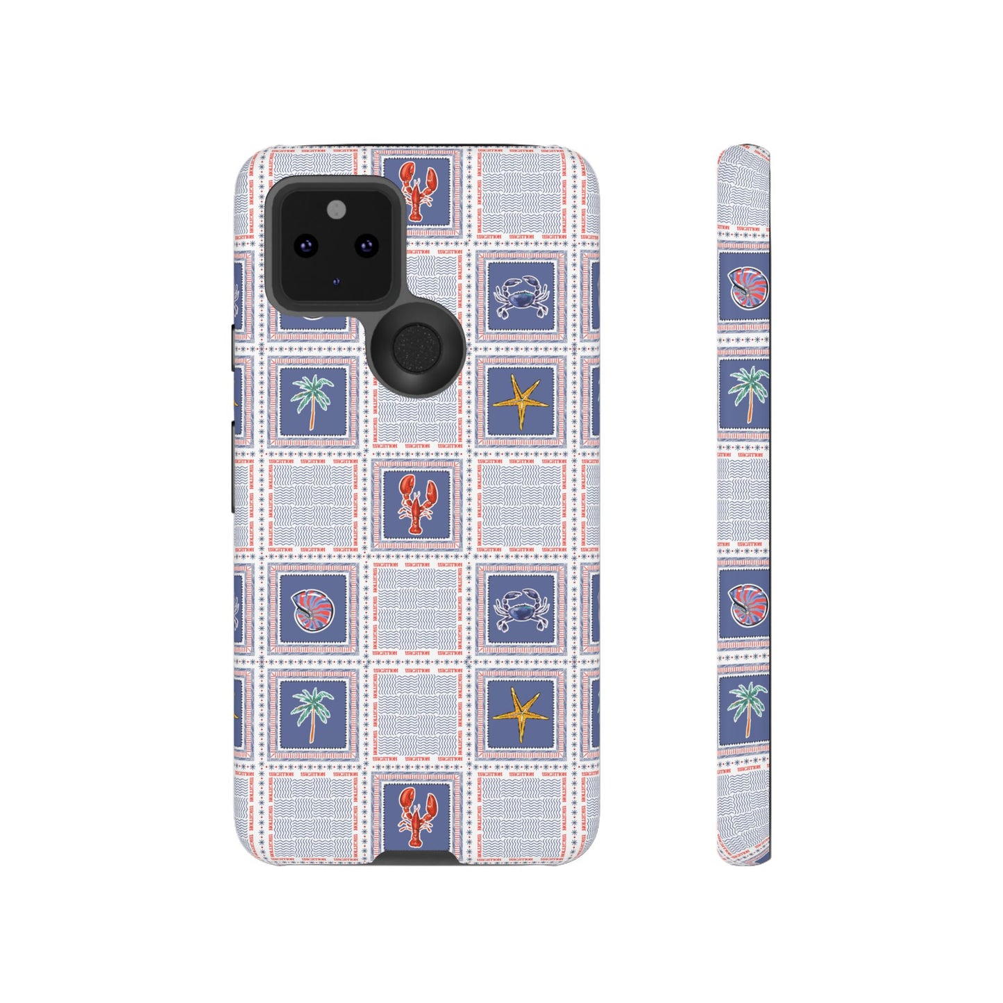 Lobsters Sailboats Seashells - Cell Phone Tough Case