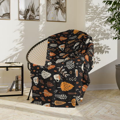 Cozy Fall Velveteen Blanket - Perfect for Autumn, Halloween, and Thanksgiving Decor, Gift for Friends, Family, Home