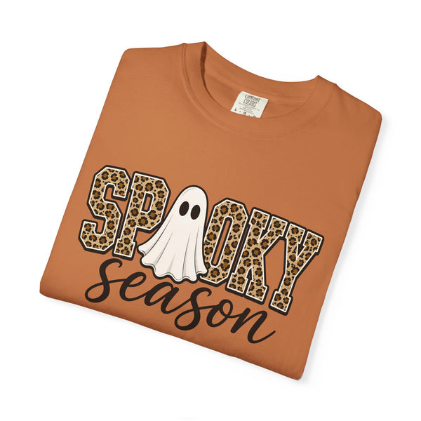 Spooky Season Leopard Print Ghost Halloween Graphic T-Shirt