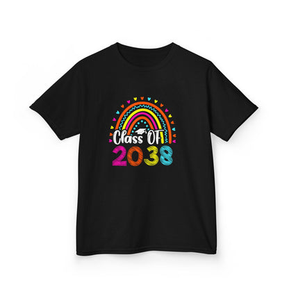 Rainbow Graduation Kids Tee | Class of 2038 Shirt | Cute Kids Apparel | Graduation Gift | Back to School T-Shirt | Rainbow Tee