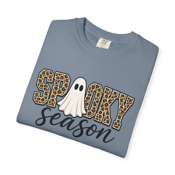Spooky Season Leopard Print Ghost Halloween Graphic T-Shirt
