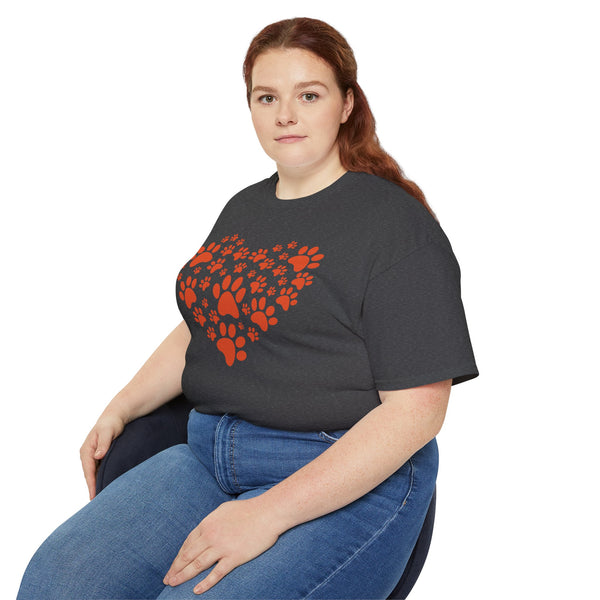 Heart Paw Print Unisex Ultra Cotton Tee - Perfect for Pet Lovers
