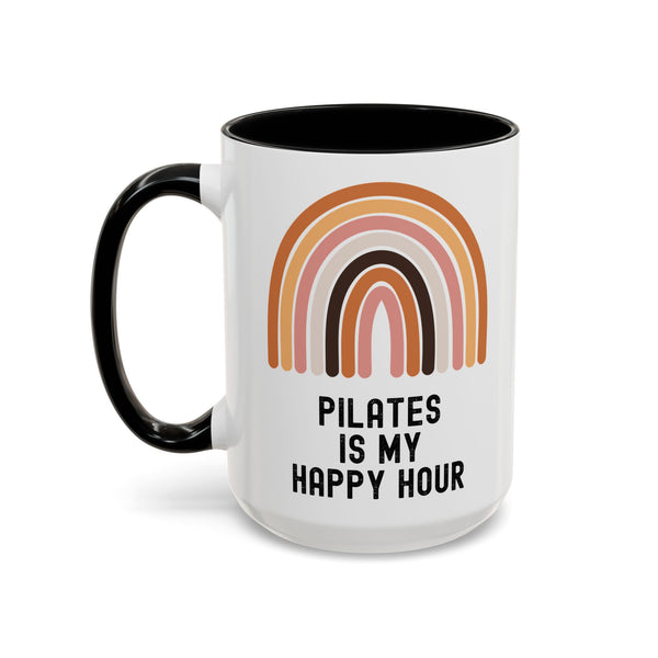 Pilates Is My Happy Hour Funny Coffee Mug Gift for Pilates Lover Women Workout Cup Mothers Day