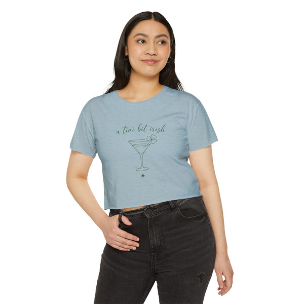 a tiny bit Irish Crop Top | Martini Shamrock St. Patrick's Day