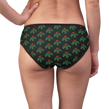 Mistletoe Women's Patterned Brief, Mistletoe Womens Underwear, Christmas Gift, Idea Stocking Stuffer , Gift For Girlfriend, Gift for Wife