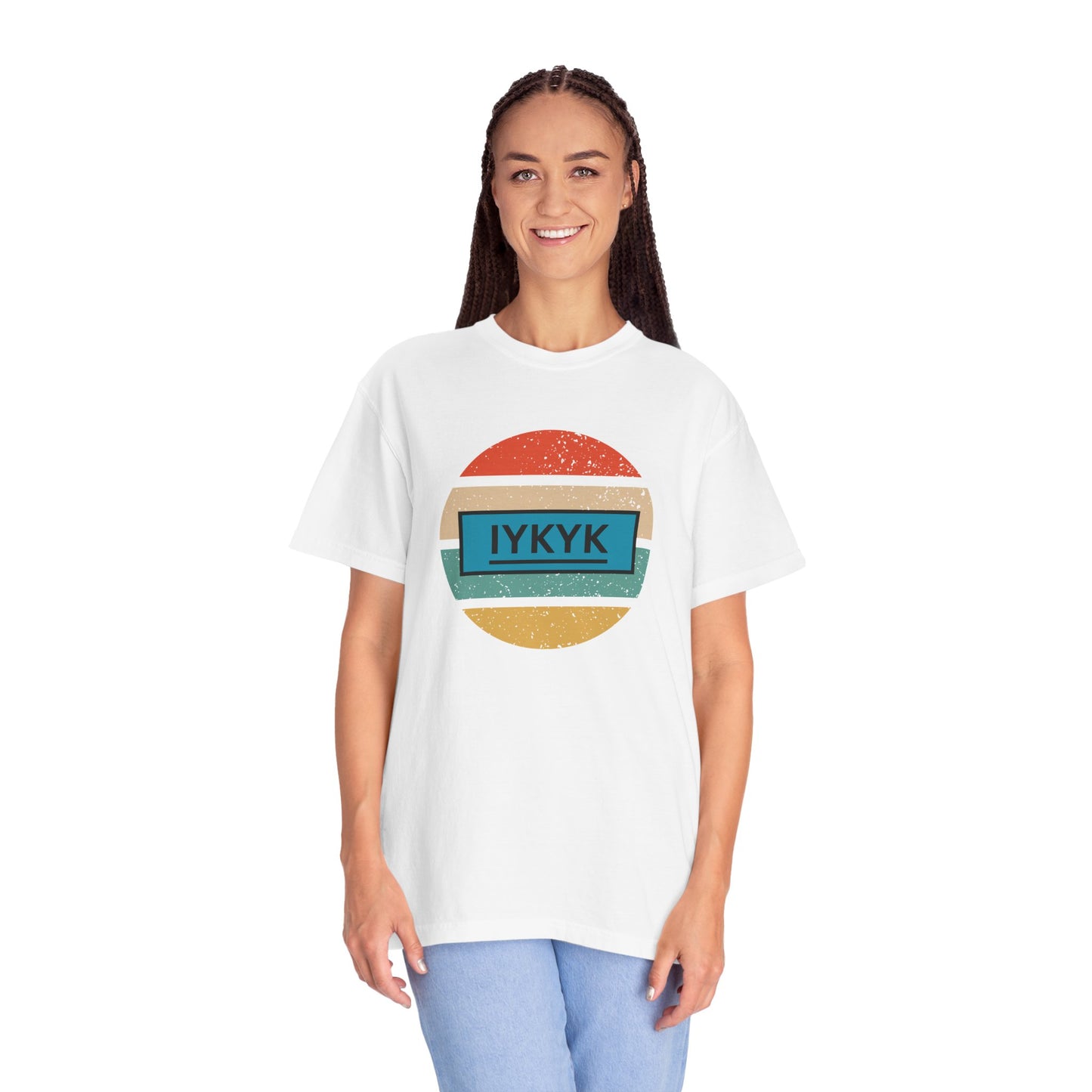 IYKYK Vintage Style Tee with Retro Rainbow