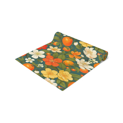 Orange Blossom Floral Table Runner