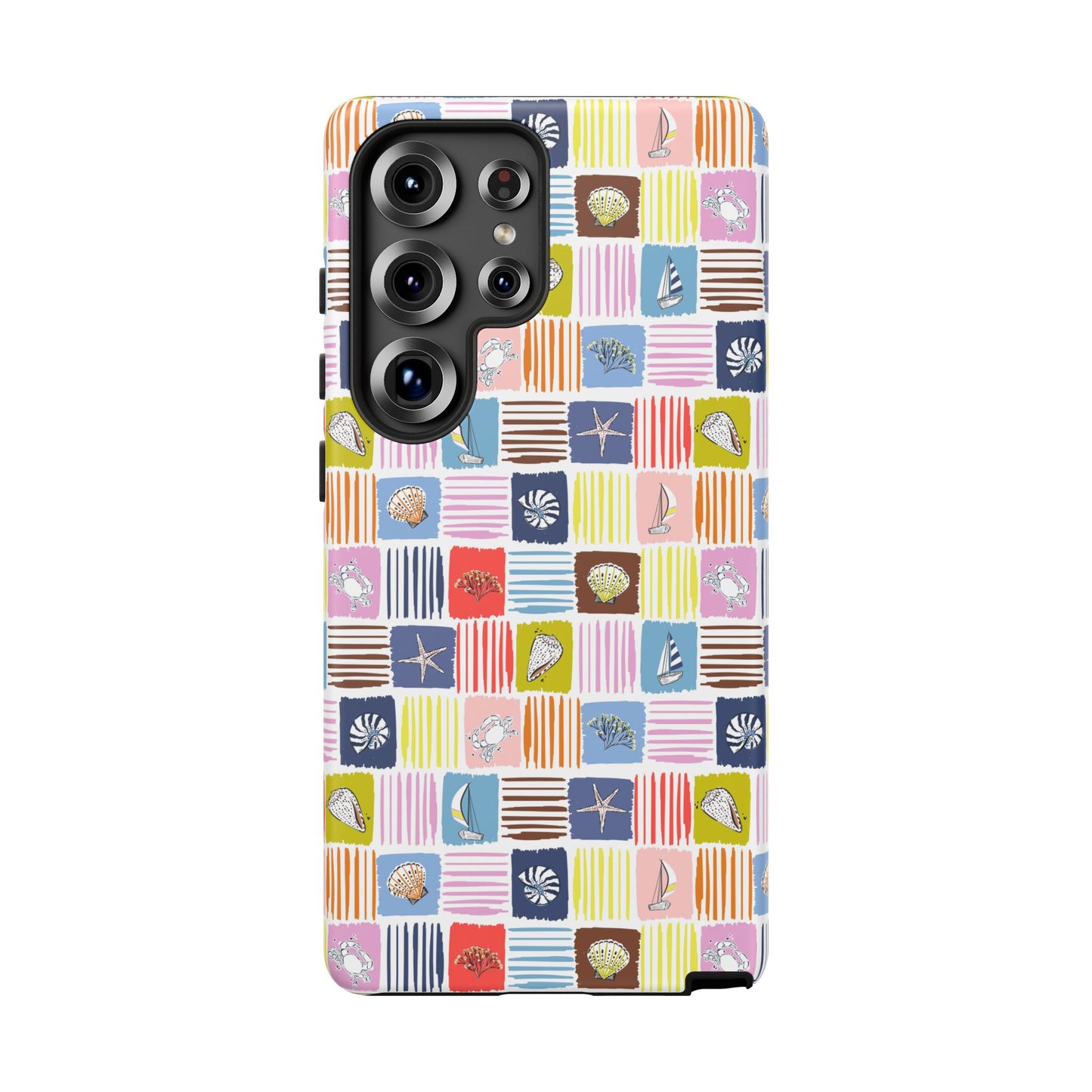 Colorful Seashells Sailboats and Starfish Summer Themed Phone Case