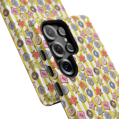 Yellow and White Striped Summer Themed Phone Case