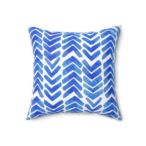 Blue Chevron - Indoor Throw Pillow