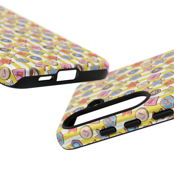 Yellow and White Striped Summer Themed Phone Case