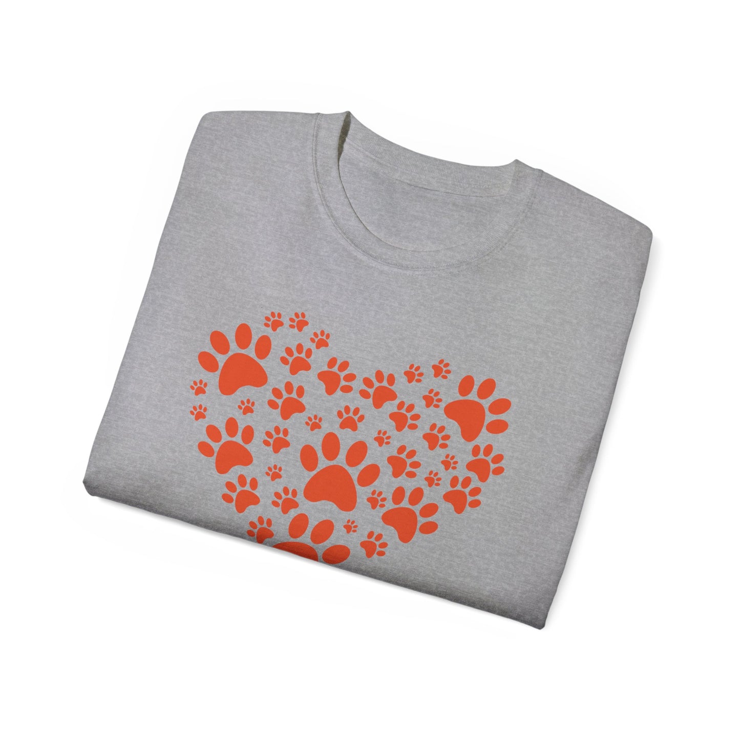 Heart Paw Print Unisex Ultra Cotton Tee - Perfect for Pet Lovers