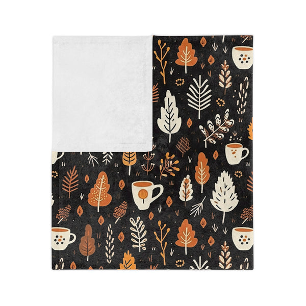 Cozy Fall Velveteen Blanket - Perfect for Autumn, Halloween, and Thanksgiving Decor, Gift for Friends, Family, Home
