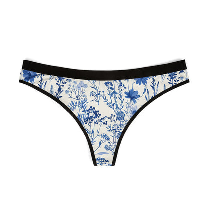 Blue Floral Women's Thong