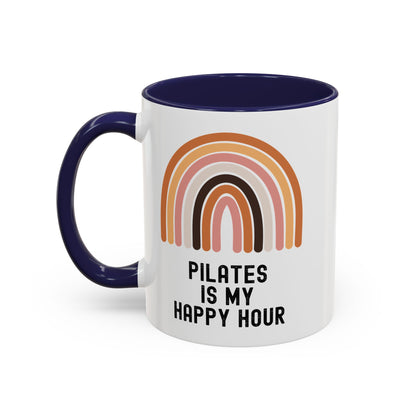 Pilates Is My Happy Hour Funny Coffee Mug Gift for Pilates Lover Women Workout Cup Mothers Day