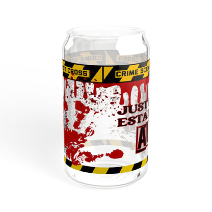 True Crime Lover - 16oz Glass with Lid and Straw