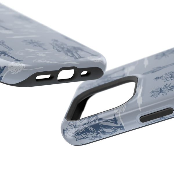 iPhone Case - Blue Cowboy and Cactus Western Themed MagSafe Tough Case