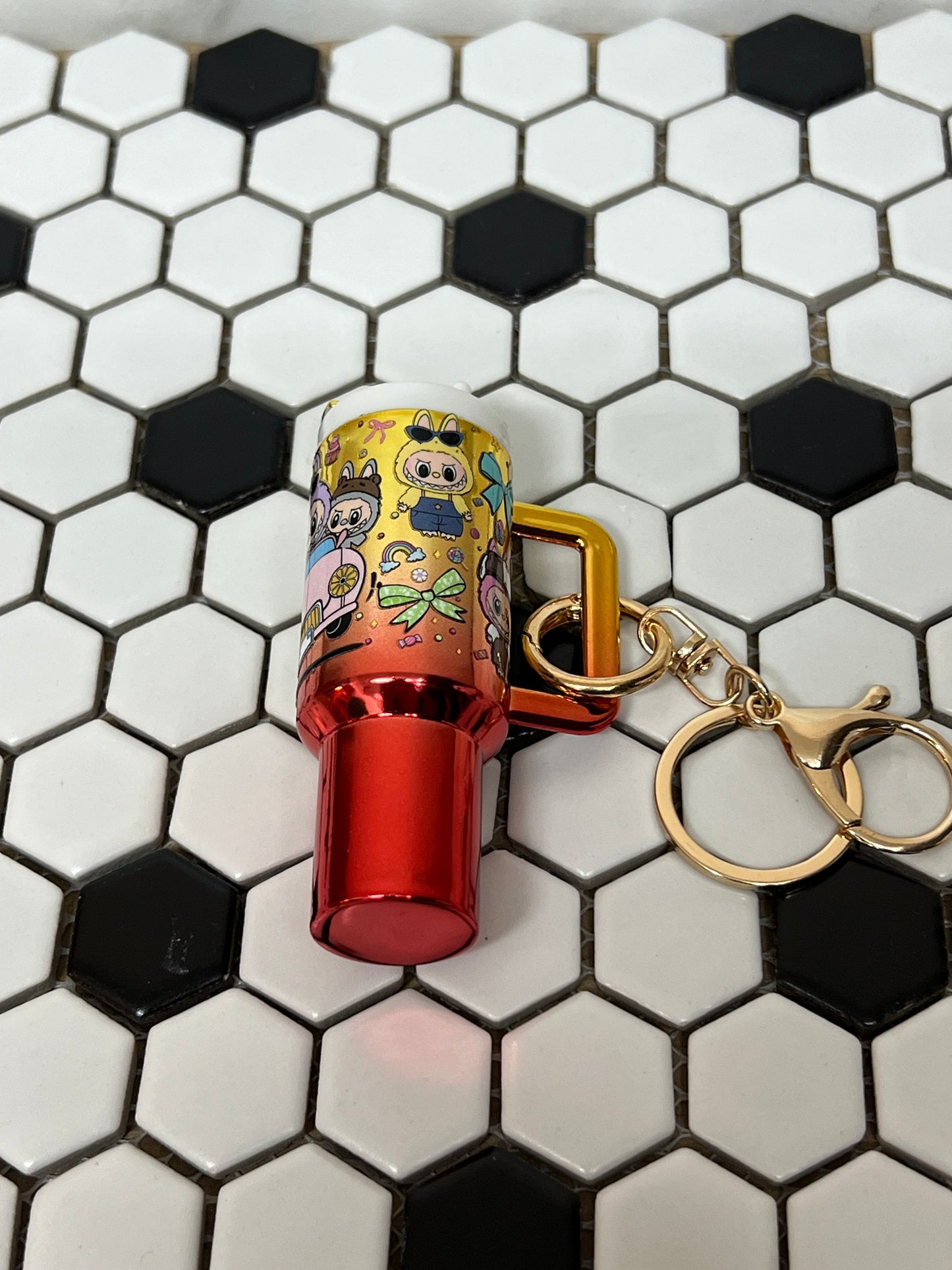 Mini Labubu-Inspired Chapstick Holder Keychain – Cute Refillable Lip Balm Case