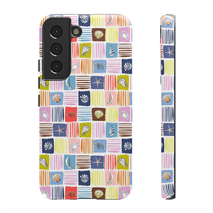 Colorful Seashells Sailboats and Starfish Summer Themed Phone Case