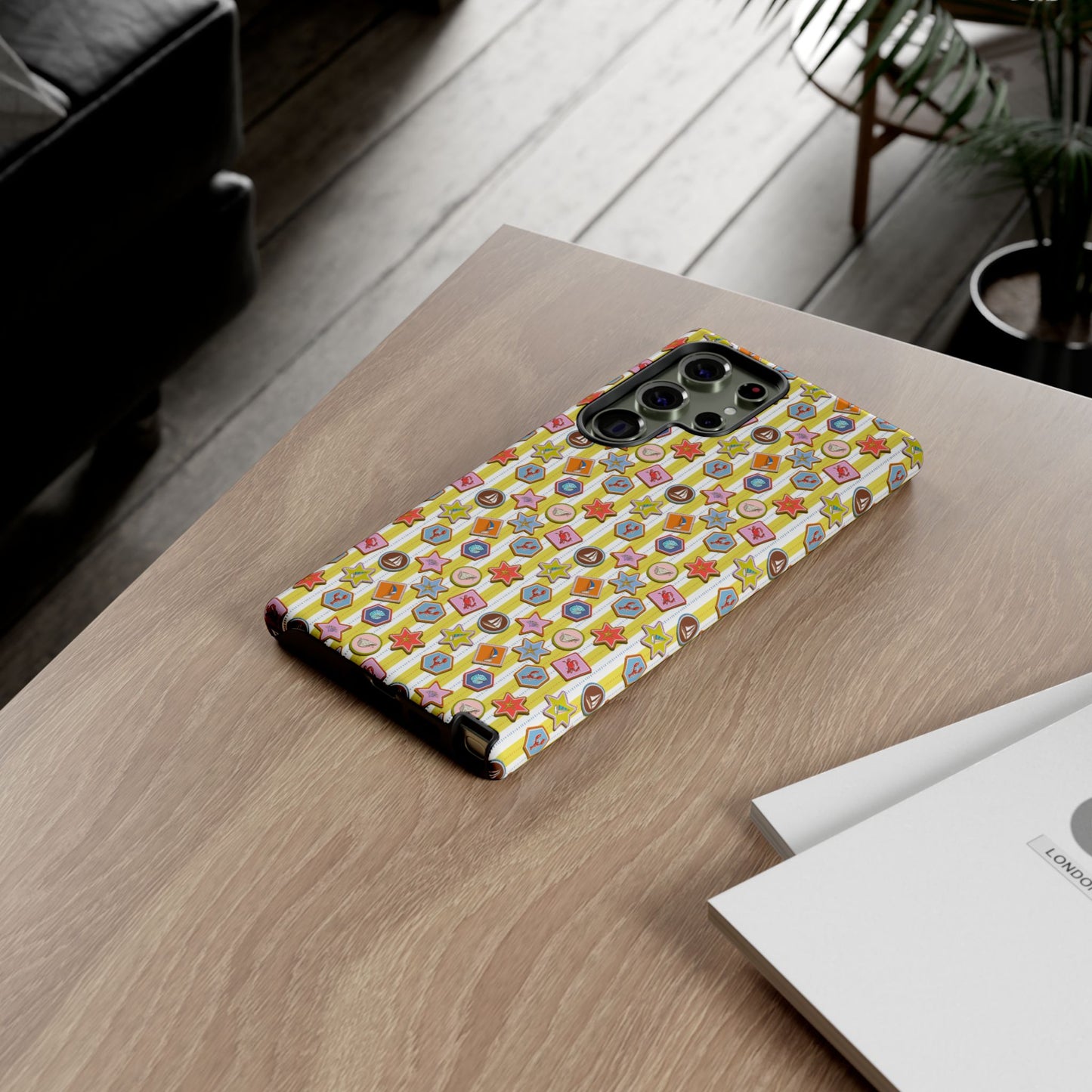 Yellow and White Striped Summer Themed Phone Case