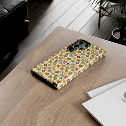 Yellow and White Striped Summer Themed Phone Case
