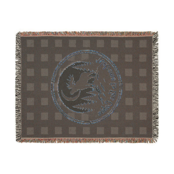 Welcome to the Cabin Woven Blanket | Moose & Pine Tree Buffalo Plaid Throw | Rustic Lodge Cabin Decor | Fall & Winter Gift
