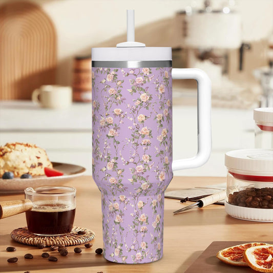 Lavender Floral - 40oz Stainless Steel Tumbler
