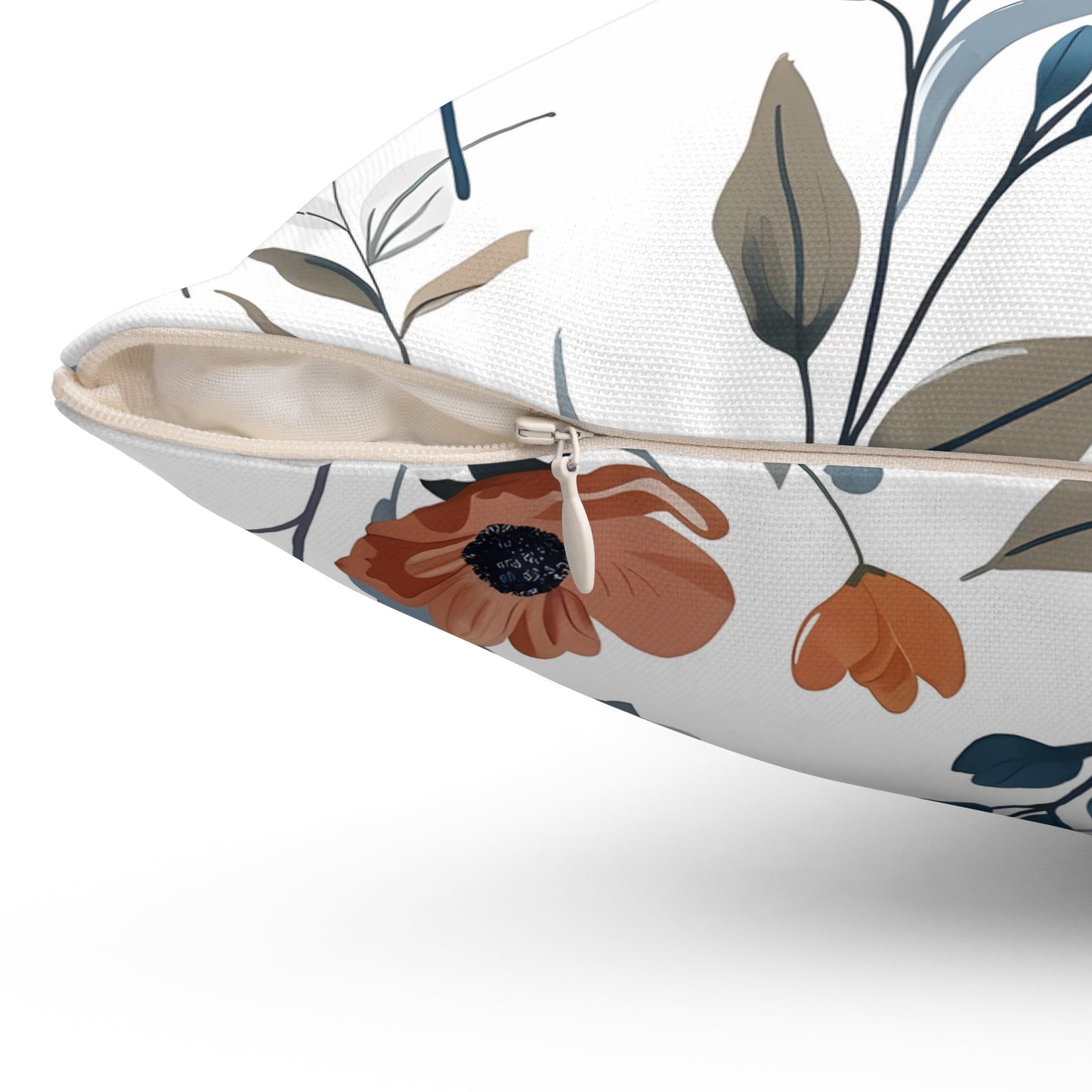 Rustic Warm Earth-Tone Floral - Indoor Throw Pillow