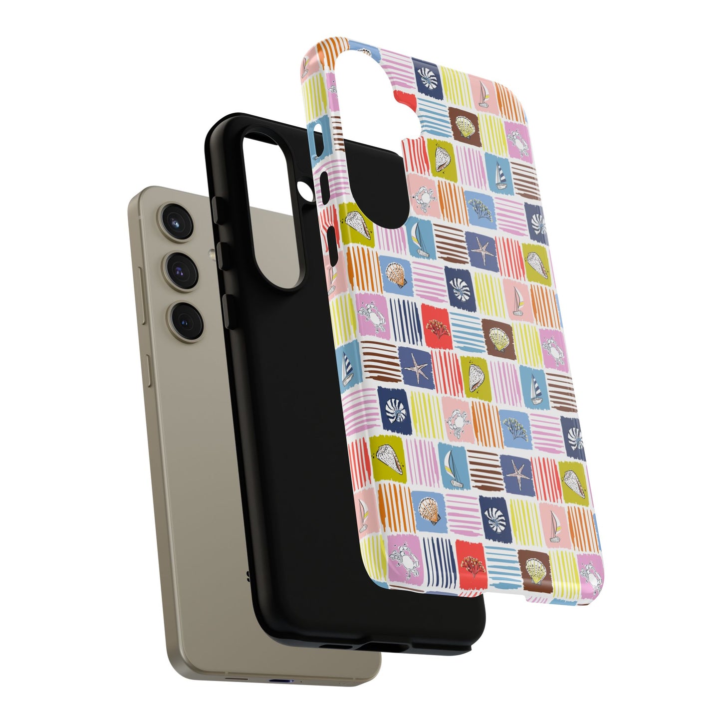 Colorful Seashells Sailboats and Starfish Summer Themed Phone Case