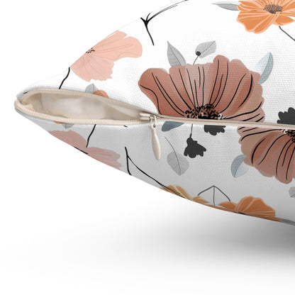 Blush and Mustard Floral - Indoor Throw Pillow
