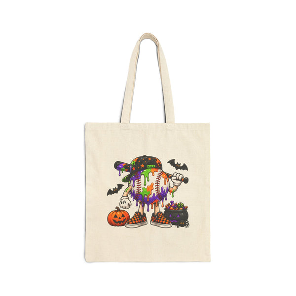 Drippy Baseball Candy Skull Tote Bag | Pumpkin, Bats, Trick-or-Treat