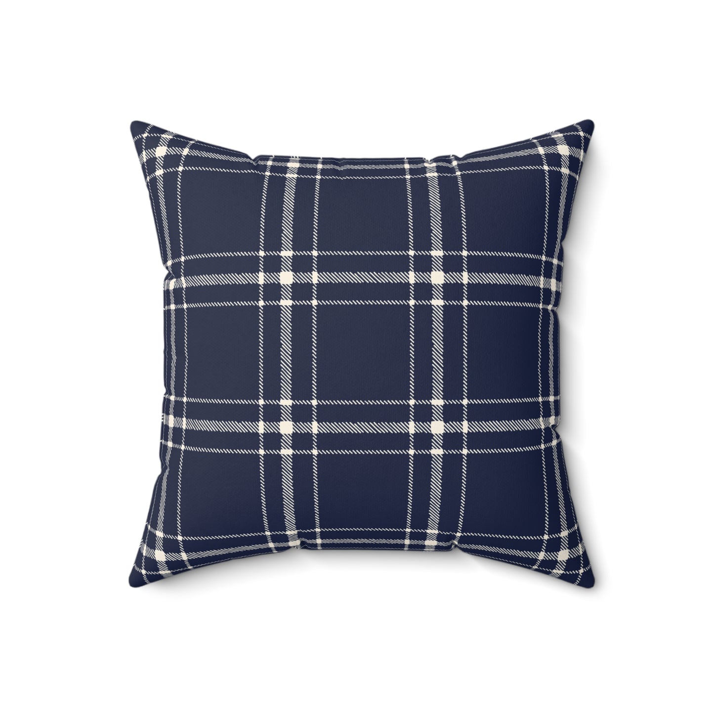 Blue and White Plaid - Decorative Throw Pillow