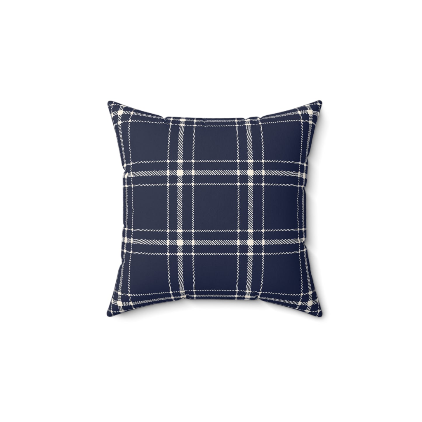 Blue and White Plaid - Decorative Throw Pillow