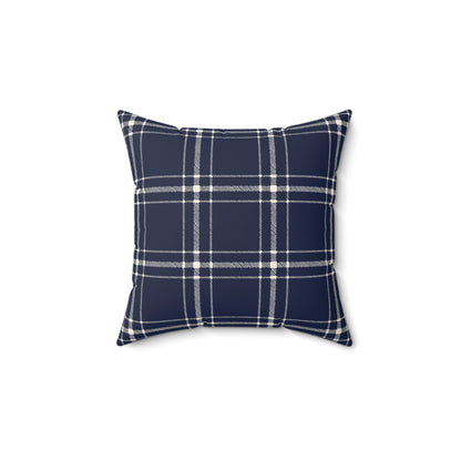 Blue and White Plaid - Decorative Throw Pillow