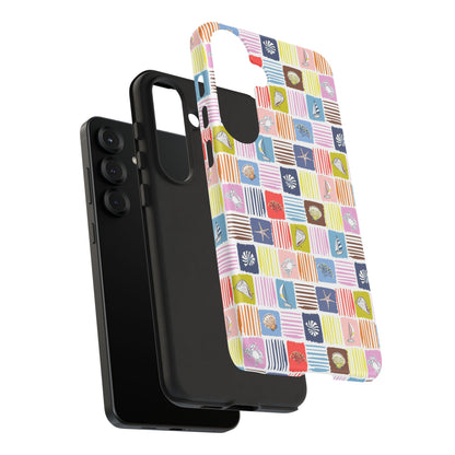 Colorful Seashells Sailboats and Starfish Summer Themed Phone Case