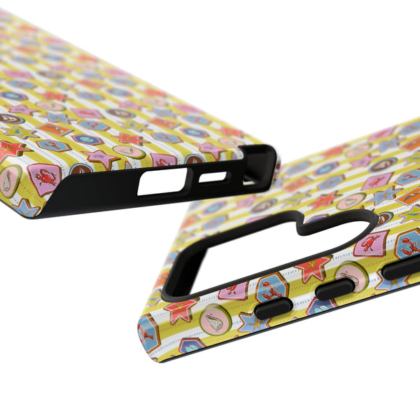 Yellow and White Striped Summer Themed Phone Case