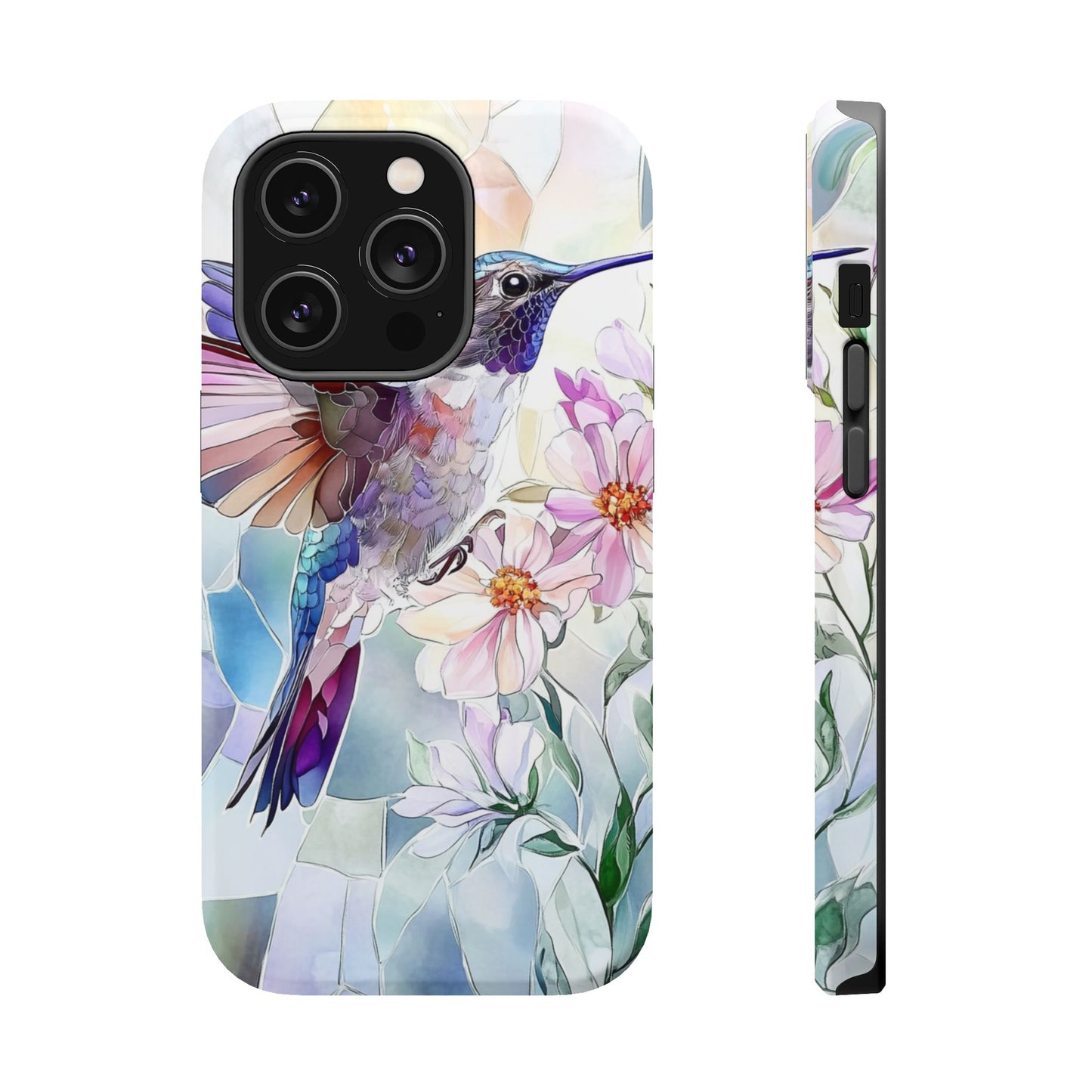 Stained Glass Hummingbird MagSafe iPhone Case