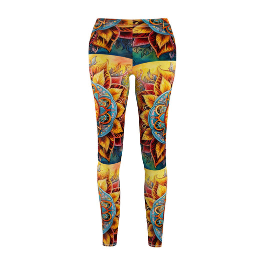 Sunny Boho Mandala Leggings – Soft Brushed Suede