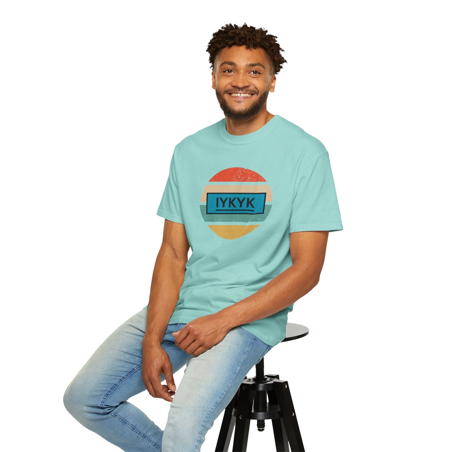 IYKYK Vintage Style Tee with Retro Rainbow