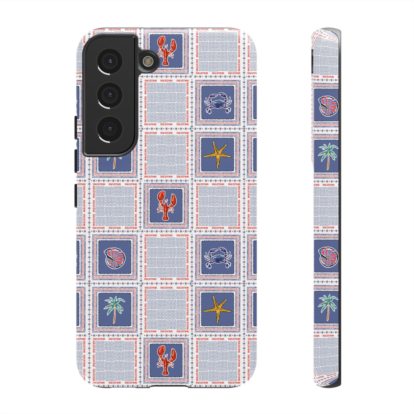 Lobsters Sailboats Seashells - Cell Phone Tough Case