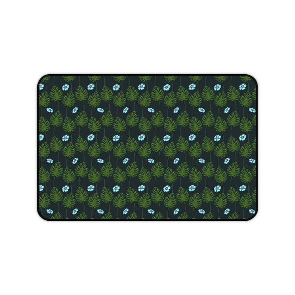 Blue and Green Floral Garden - Desk Mat