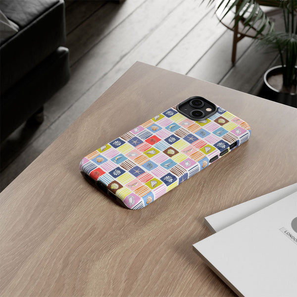 Colorful Seashells Sailboats and Starfish Summer Themed Phone Case