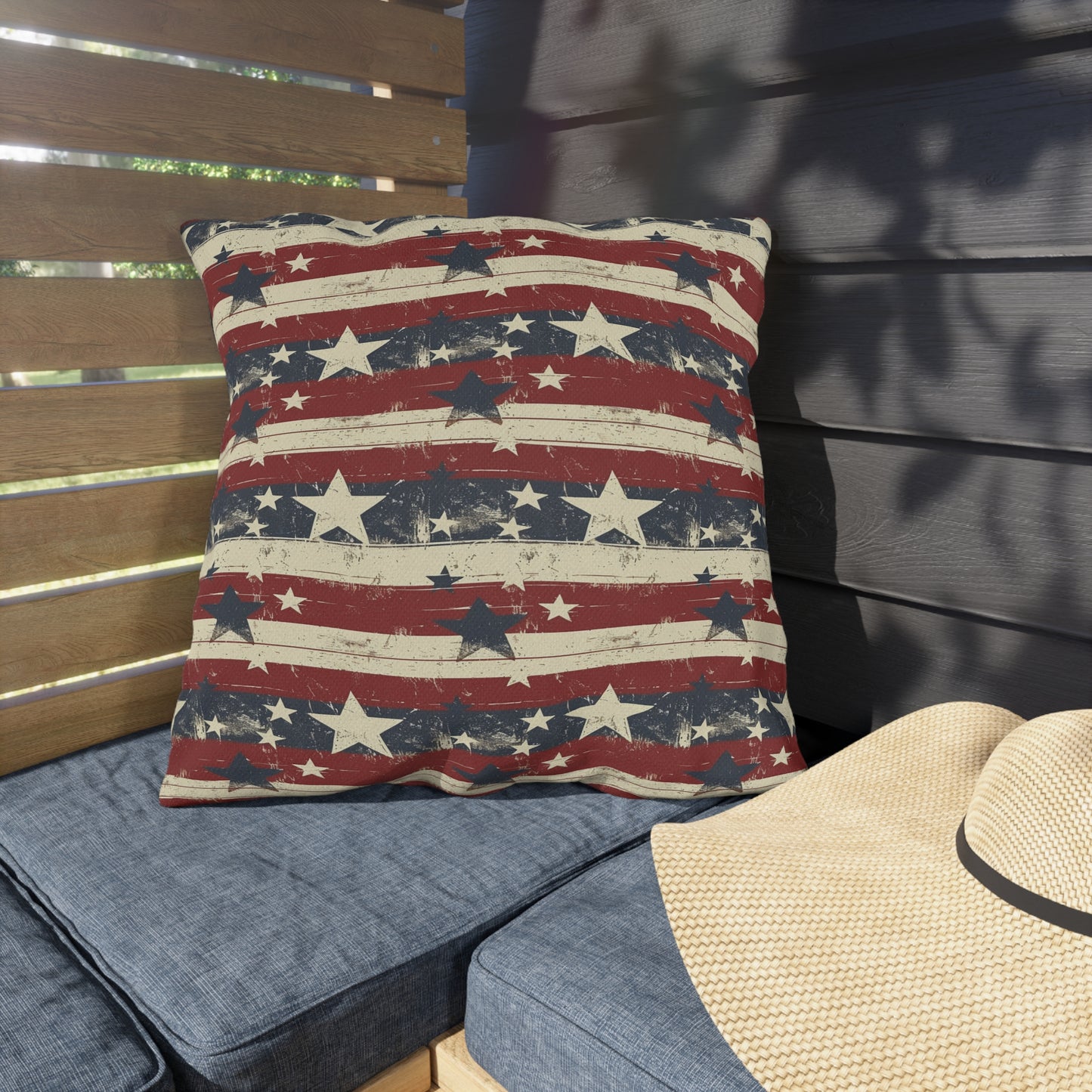 Stars & Stripes - Outdoor Throw Pillow