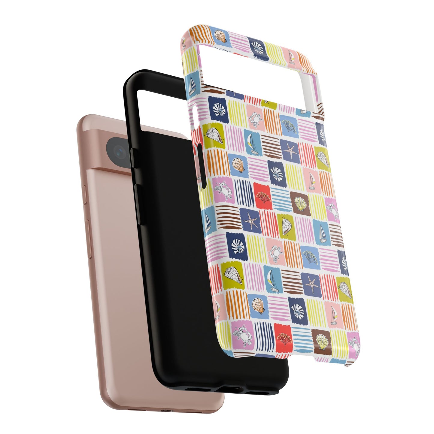 Colorful Seashells Sailboats and Starfish Summer Themed Phone Case