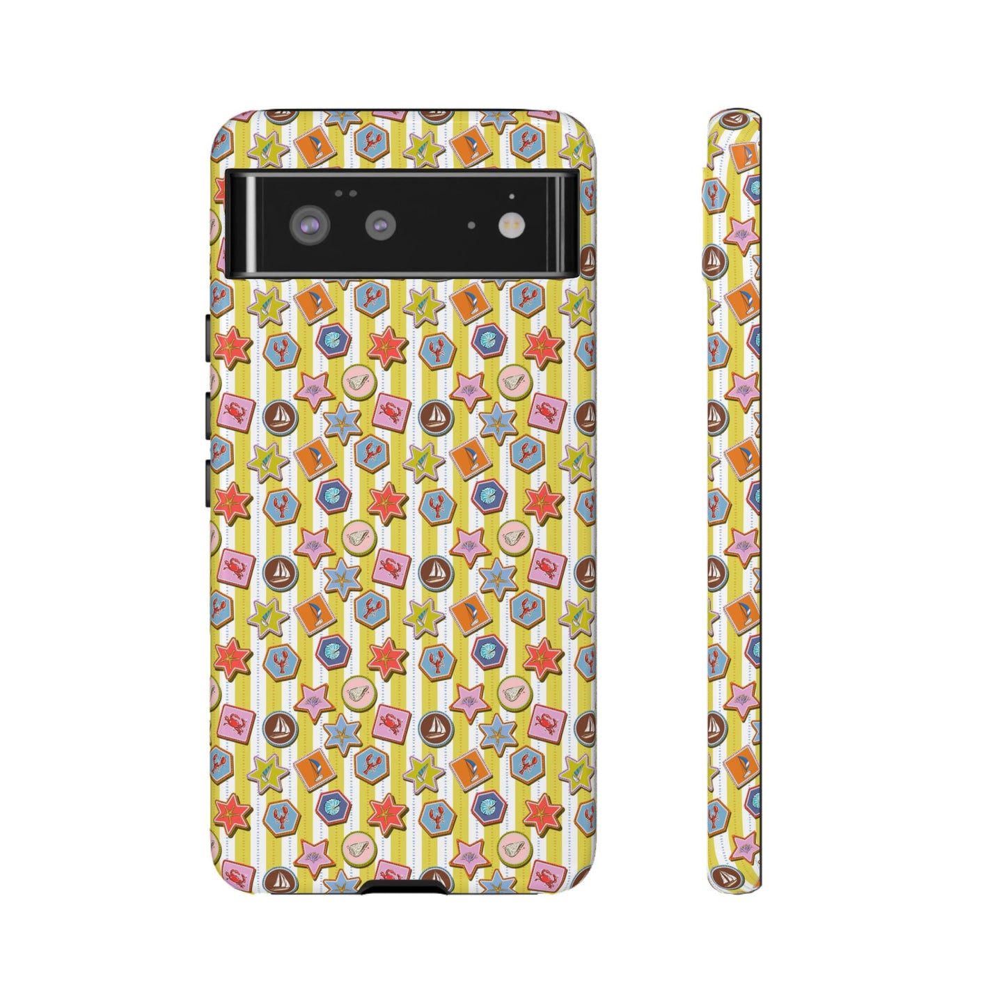 Yellow and White Striped Summer Themed Phone Case